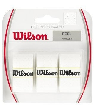 Wilson Perforado Pro Raqueta De Tenis Sobregrip, Blanco, 3-p