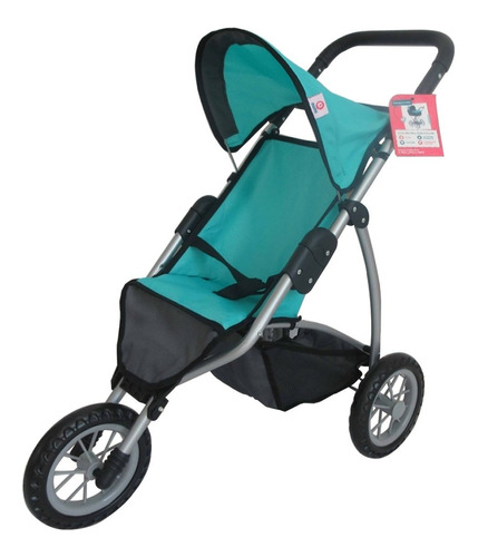 Coche Tres Ruedas Para Muñecas Bebe Numi Plegable Verde Febo