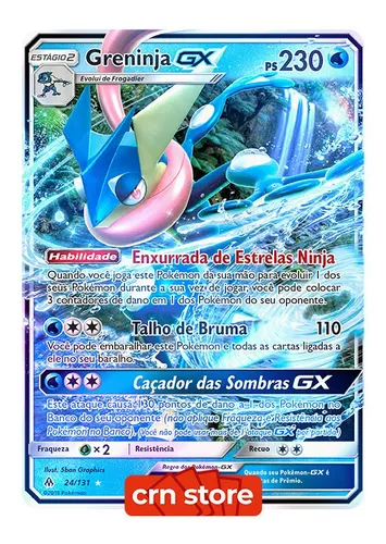 Carta Pokémon Greninja Gx Com Lote De 100 Cartas Originais em