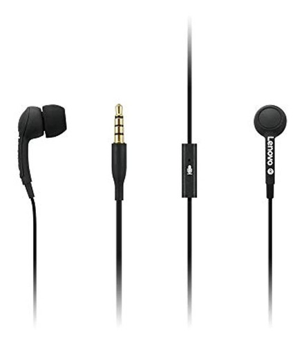 Auriculares Con Microfono Lenovo In Ear 3.5 Originales Color Negro