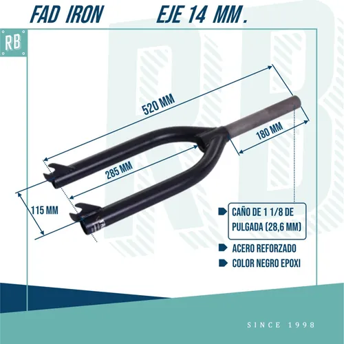 Horquilla Freestyle Bmx Fad Iron 1 1 8 14mm Racer Bikes