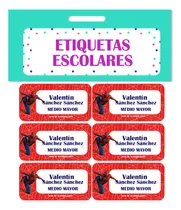Comprar 40 Etiquetas Escolares Personalizadas Spiderman Niños