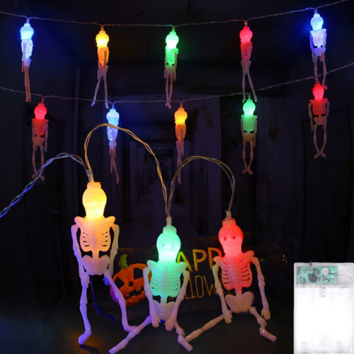 Cadena De Luces Led De Halloween De 3 M Y 20 Led, Calavera,