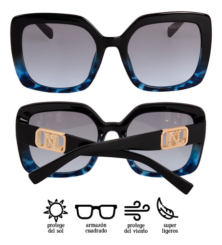 Lentes De Sol Nicole Lee Modelo Salma Para Dama Fw23 Color de la lente Azul