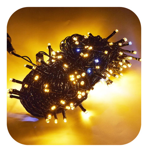 Kit Com 16 Cordão 100 Leds 10m Com Strobo Prova D'água Natal