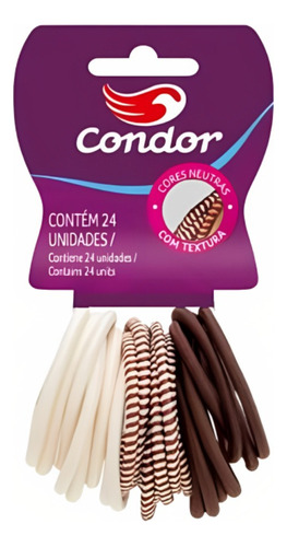 Elásticos Neutros Cabelo Com Metal 24 Unidades - Condor