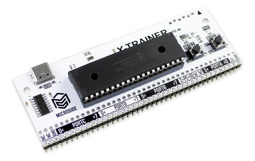 Tarjeta de desarrollo Entrenador X-TRAINER LITE M MICROSIDE MICROCHIP incluye PIC16F887 y cable USB-C