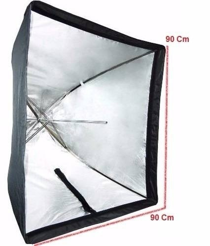 Imagem 4 de 6 de Softbox Sombrinha 90x90cm Universal P/ Iluminação De Estúdio
