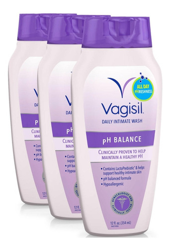 3 Pack Jabón Intimo Vagisil Ph Balance Daily  354ml 