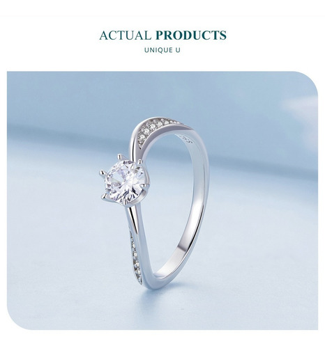 Anillo Compromiso Para Mujer Zircones Fabricado En Plata 925