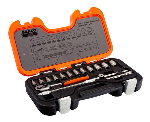 Set Juego Bocallaves Y Tubos Bahco Encastre 1/4'' 16 Piezas