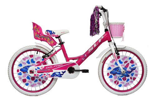Bicicleta infantil SLP Dolphin R20 1v frenos v-brakes color rosa con pie de apoyo  