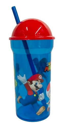 Vaso Infantil Super Mario Con Tapa Y Sorbete Ar1 1159 Ellobo