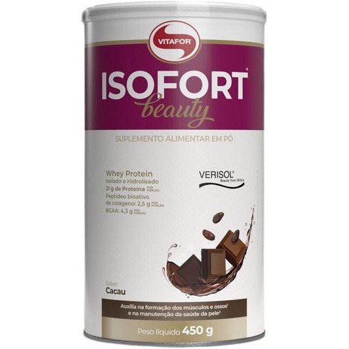 Whey Protein Isofort Beauty Verisol Cacau 450g - Vitafor