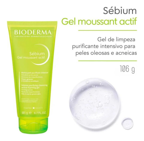 Sébium Gel De Limpeza Moussant Actif 100ml Bioderma