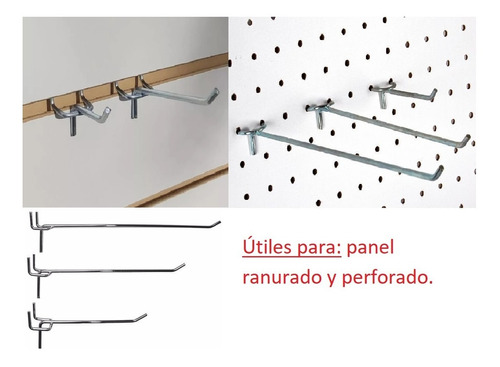Ménsula Gancho Pincho Para Panel Perforado O Ranurado X10 