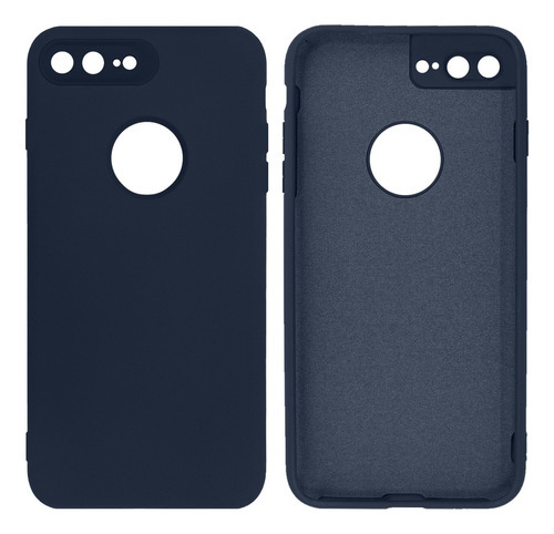 Capa Proteção Câmera Furo Compatível C/ iPhone 7 Plus 8 Plus Cor Azul Cobalto