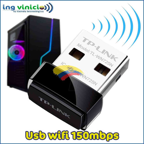 Tarjeta Wireless Usb Tp-link Tl-wn725n 150mbps Lapto Pc Nano