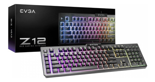 Teclado Gamer Evga Z12 Rgb Negro Membrana Usb Qwerty Negro