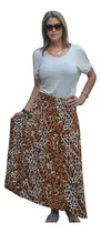 Comprar Pollera Larga \u002F Vestido Strapless Evasé Seda Fría Estampada