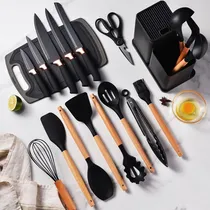 Comprar 19 Peças Kit Utensilios Cozinha Tábua Em Silicone Espátula