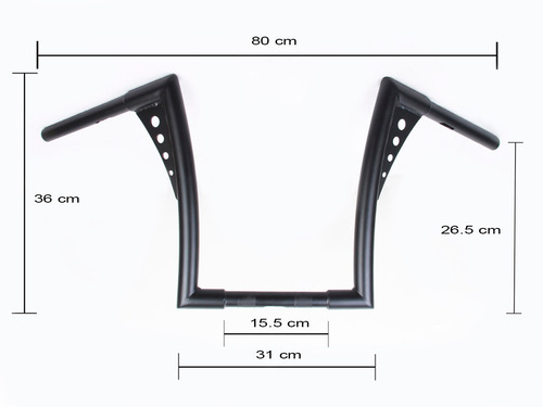 Imagen 4 de 5 de Manillar Mini Ape Negro Para Harley Davidson O Compatibles