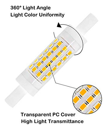 Bombilla Led R7s 78mm (2 Unid.) 5w 110v, 3000k, 360°