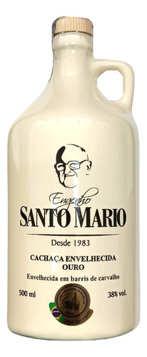 Cachaça Ouro Carvalho Louça Bege 500ml - Santo Mário