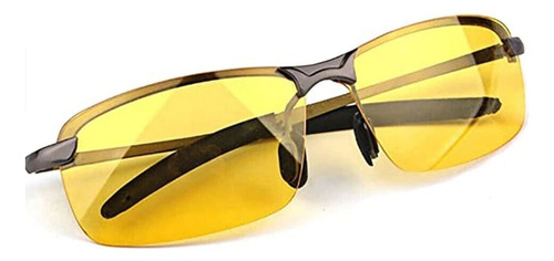 Óculos De Sol Brightzone Esportivo Polarizado Proteção Uv400 Cor Cinza Armação Cinza-escuro Haste Cinza-escuro Lente Amarelo