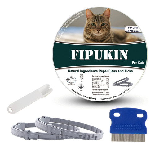 Fipukin Collar Natural Y Seguro Para Pulgas Y Garrapatas Par