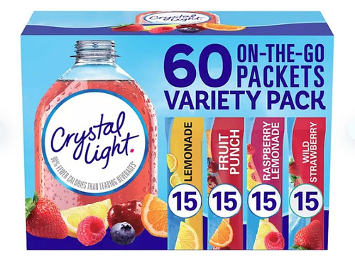 Crystal Light 60 Sobres Varios Sabores 1/2lt Por Sobre