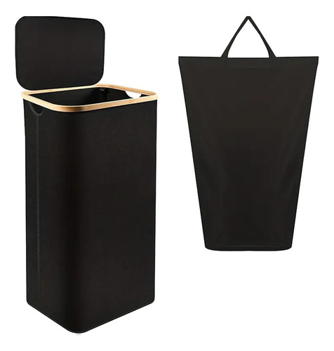 Cesta Elegante Para Almacenamiento De Ropa Sucia Con Negro