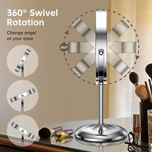 Wf/ Espelho Maquiagem Led Recarregável Com Ampliação 1x/10x