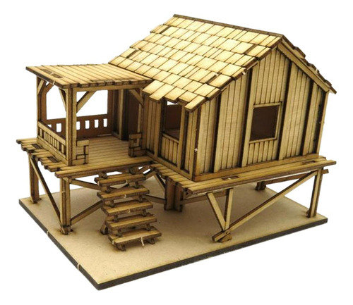 Casa De Rompecabezas 3d De Madera 1/72 Cabaña De Estilo A
