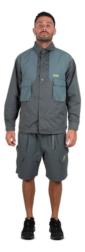 Campera Topper Barreal X Revolver Unisex Moda Cian Grisáceo