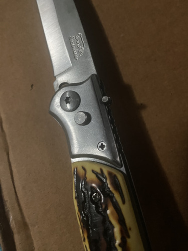Cuchillo Plegable Automático 30 Cm Mango Ciervo Nuevo
