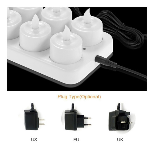 Velas Artificiales Con Luz Led Con Efecto De Llama, 12 Unida