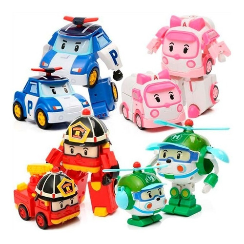 Pack X 3 Personajes + 1 Gratis Robocar Poli Transformable