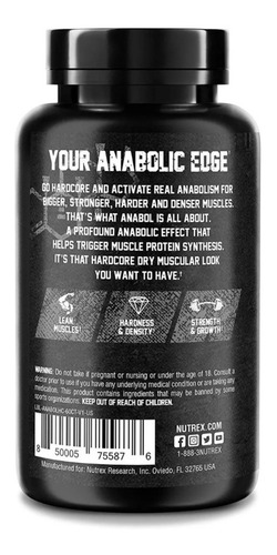 Imagen 2 de 4 de Anabol Hardcore X 60 Caps. Nutrex - Anabolic Activator - Usa