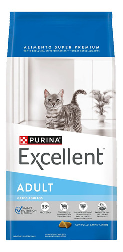 Excellent Adult Gato Adulto Sabor Pollo Y Arroz 3 kg