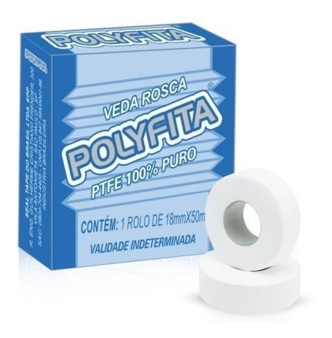 Fita Veda Rosca 12x25  Polyfita Kit Com 10