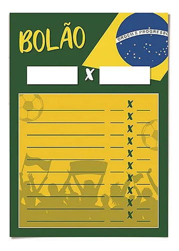 Cartaz Decorativo Bolão - Brasil Copa 2022 - 2 Unidades