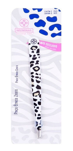 Pinza De Cejas Mundial Punta Diagonal Animal Print Calidad