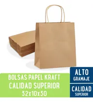 Comprar Bolsas De Papel Madera Kraft Marron 32x10x30 Pack X50u