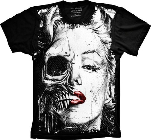 Camiseta Plus Size Cantora - Marilyn Monroe - Cranio Caveira