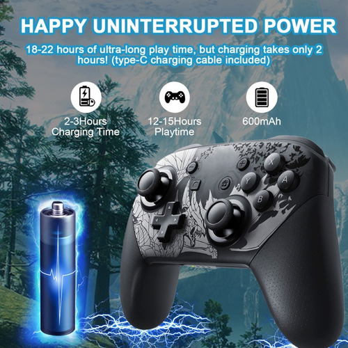 Imagen 2 de 4 de Control Nintendo Switch Pro Monster Hunter Rise Sunbreak