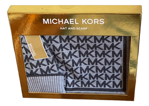 Set Gorro + Bufanda Michael Kors Gris Claro 