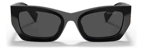 Óculos De Sol Miu Miu Glimpse 0105376 53, Design Liso Armação De Acetato Cor Preto, Lente Cinza-escuro De Poliamida Clássica, Haste Preto