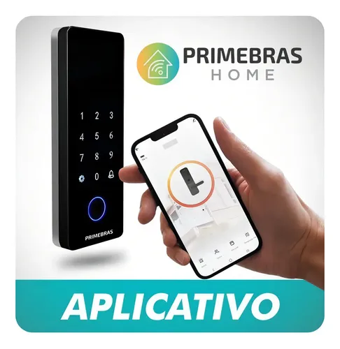 Fechadura Digital Biométrica Primebras Athenas Vidro Tuya