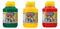 Comprar Kit 3 Potes Tinta Guache Verde Amarelo Vermelho 250ml